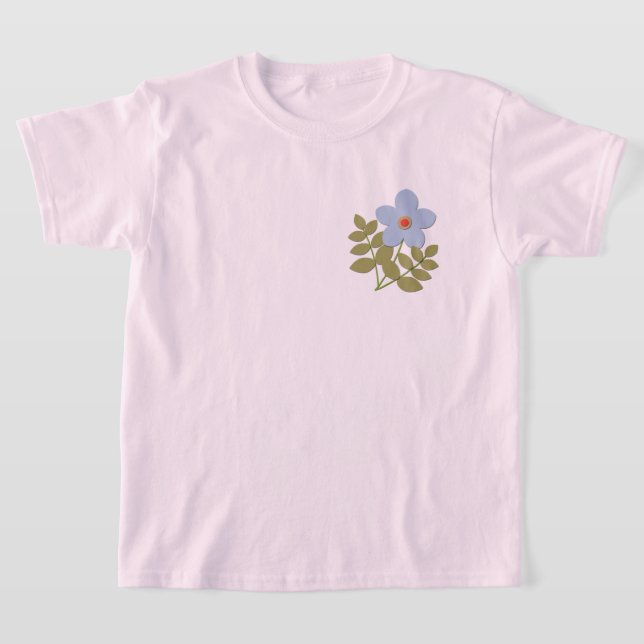 Camiseta С flor azul simples (Postura )