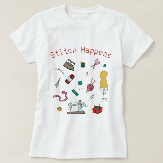 Camiseta С personalizado costura e ferramentas de artesanat (Frente do Design)