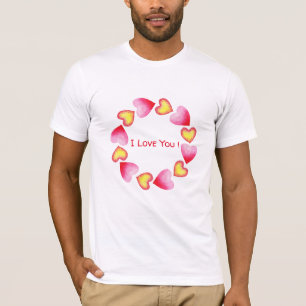 Camiseta С Romântico Eu Te Amo Dia de os namorados