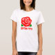 Camiseta ו ר ד א ו ד ם- rosa vermelha em hebraico, branco (Frente)