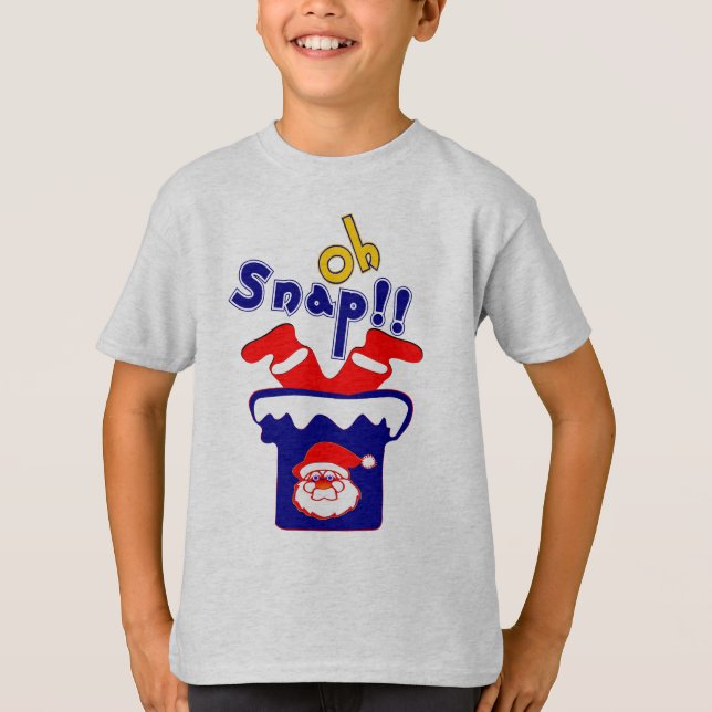 Camiseta 🎅 تOh! Sanp, Papais noeis presos em um pescoço de (Frente)