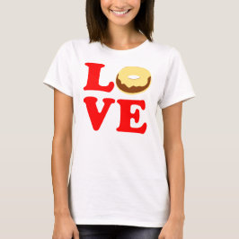 Camiseta ღ ♥ تAmor Rosquinha Camisa-T do pescoço da tripula