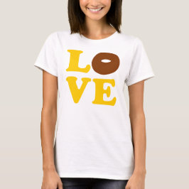 Camiseta ღ ♥ تAmor Rosquinha Camisa-T do pescoço da tripula