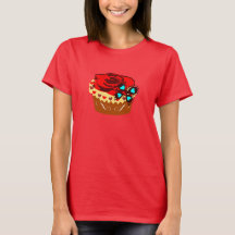 °ღ★Camiseta Red-Rose Choco-Cupcake Burnout★ღ°