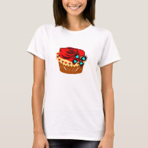 °ღ★Cupcake de Chocolate Vermelho Rosa Ajustado Beb