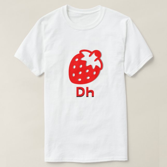 Camiseta Ꭰ Ꮒ - Morango em Cherokee (Frente do Design)