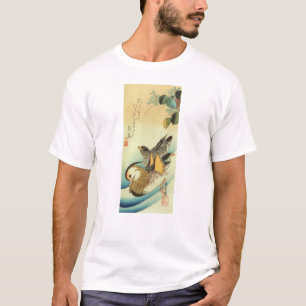 Camiseta お し り, 広 重 Pato de Mandarim, Hiroshige, Ukiyo-e
