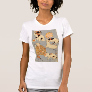 Camiseta た と え 内(下), 尽, の, Gatos Japoneses(3), Kuniyoshi, U