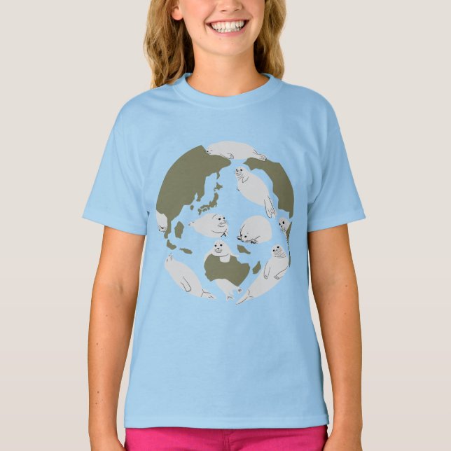 CAMISETA アザラシと一緒に地球を守ろう (Frente)