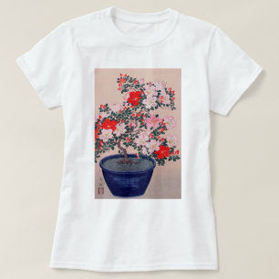 Camiseta ツツジの盆栽, azálea dos bonsais do 小原