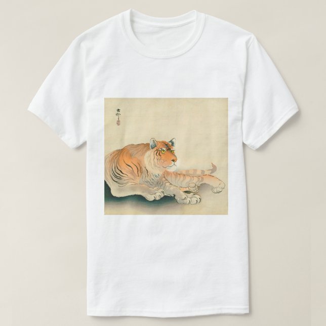 Camiseta ト ラ, 小 古 邨 Tiger, Ohara Koson, Ukiyo-e (Frente do Design)