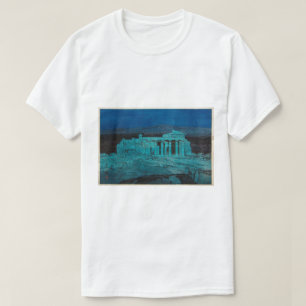 Camiseta パ ル ノ ン 神 殿, Parthenon, Hiroshi Yoshida, Woodcut
