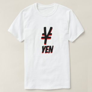 Camiseta ¥ 円 branco de iene japonês