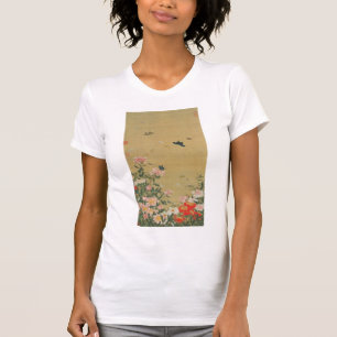 CAMISETA 動 植 綵 絵(1)芍 薬 群 蝶 図 伊 藤 若 冲