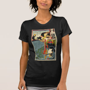 Camiseta 化け猫, gato do monstro do 豊国, Toyokuni, Uk