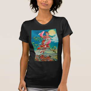 Camiseta 嫦娥 de Chang'e que voa ao festival do Médio-Ou