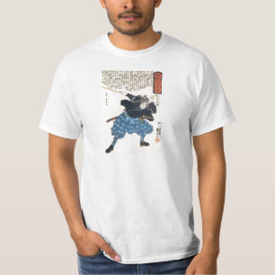 Camiseta 宮本武蔵 de Musashi Miyamoto com dois Bokken