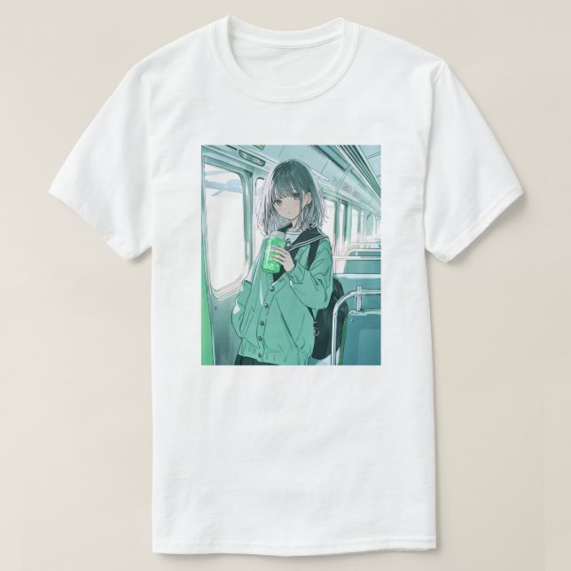 Camiseta 寿司娘JK・帰宅の楽しみメロンソーダT GenerativeAI (Frente do Design)