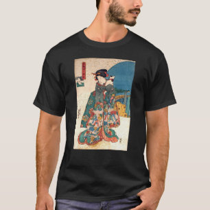 Camiseta 少女と猫, menina do 国芳 com gato, Kuniyoshi