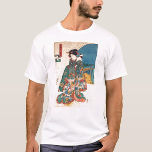 Camiseta 少 女 猫, 国 芳 Rapariga com Cat, Kuniyoshi, Ukiyo-e