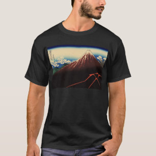Camiseta 山下白雨, trovão do 北斎 e Monte Fuji, Hokusai, Ukiyo-e