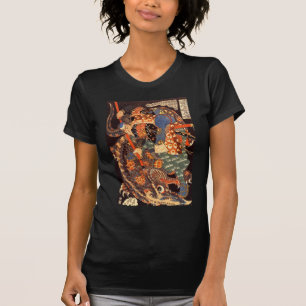 Camiseta 怪 物 闘 う 武 蔵, monstros de luta de Musashi, Kuniyosh
