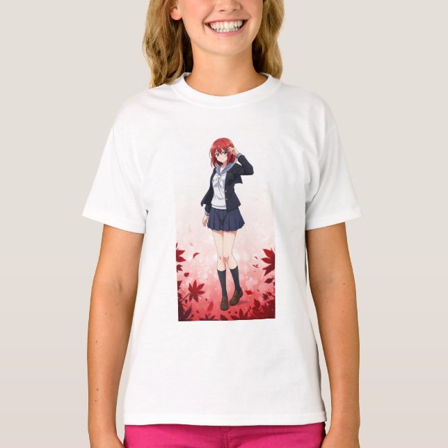 CAMISETA 日本のアニメ風女子キャラクター (Frente)