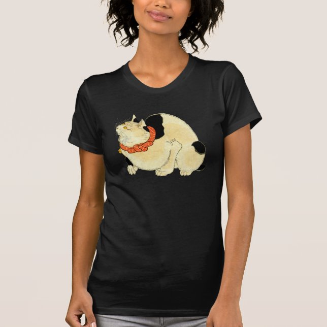Camiseta 日本猫, gato japonês do 国芳, Kuniyoshi, Ukiyo-e (Frente)