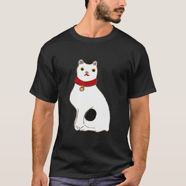 Camiseta 日 本 の 猫 人 の, Doll do Gato Japonês (Frente)
