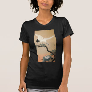 Camiseta 松に鶴, guindaste do 古邨 no pinheiro, Koson,