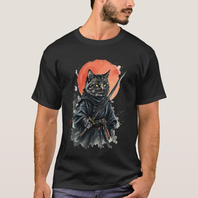 Camiseta 武士猫 Samurai Cat (Frente)