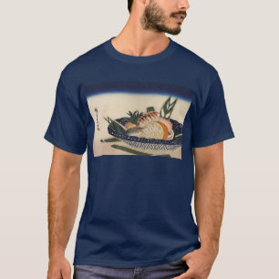 Camiseta 江戸前寿司, bacia do sushi do 広重, Hiroshi