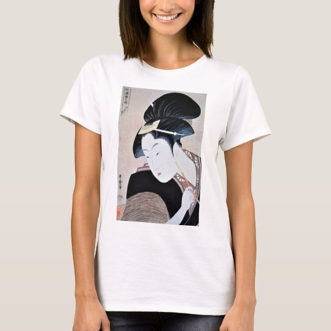 Camiseta 深 く 恋,歌 麿 Profundamente Hidden Love, Utamaro, Ukiy (Frente)