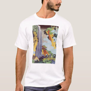 Camiseta 滝, 北 斎 Waterfall, Hokusai, Ukiyo-e