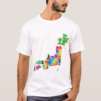 CAMISETA 漢字で構成された日本地図