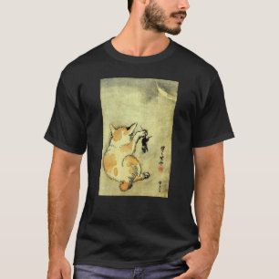 Camiseta 猫と鼠, gato do 暁斎 e rato, Kyōsai, Ukiyo-e