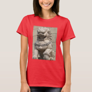 Camiseta 石 de Cão do Leão da Guardiã Chinesa 獅