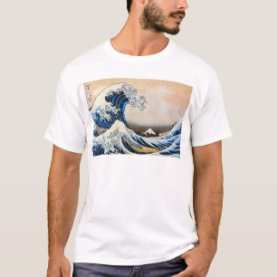 Camiseta 神奈川沖浪裏, grande onda do 北斎, Hokusai