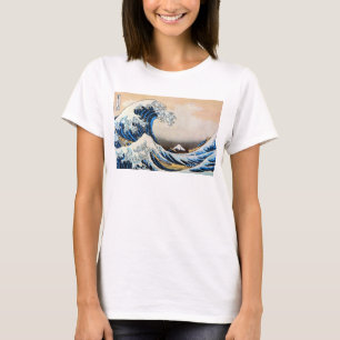 Camiseta 神奈川沖浪裏, grande onda do 北斎, Hokusai
