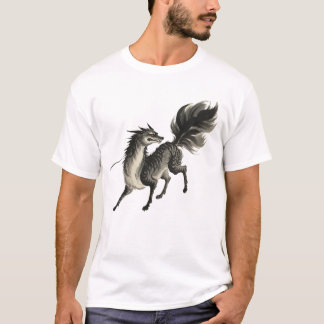 Camiseta 「神犬」Japanese style ink painting T-shirt