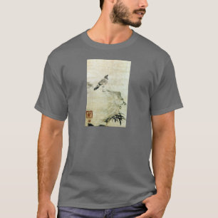 Camiseta 竹と雀, pardal do 可翁 e bambu (detalhe), Kao