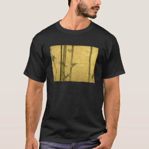 Camiseta 竹図, bambu do 光琳, Ogata Kōrin, Sumi-e