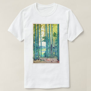 Camiseta 竹林, bosque de bambu, Hiroshi Yoshida, Woodcut
