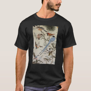 Camiseta 群 鳥 図, 中 住 道 雲, Birds (detalhe), Nakazumi Doun