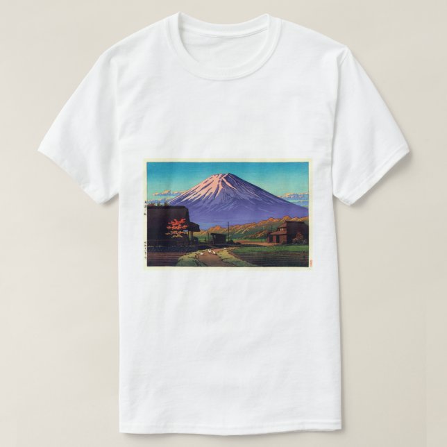 Camiseta 船 津 の 士, Monte Fuji, do Funatsu, Hasui Kawase (Frente do Design)