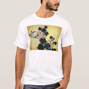Camiseta 芙蓉に雀, hibiscus Mutabilis do 北斎 e parda