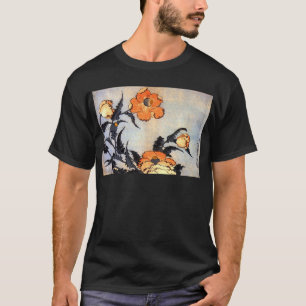 Camiseta 芥子の花, papoilas do 北斎, Hokusai, Ukiyoe