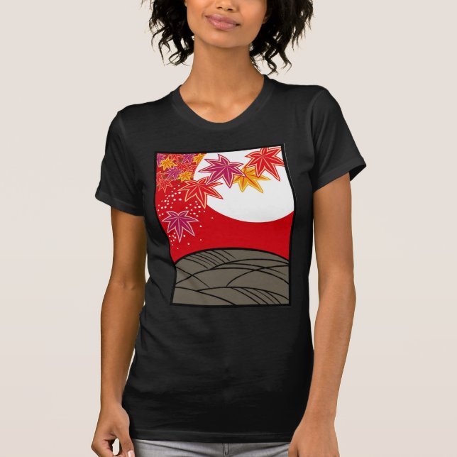 CAMISETA 花札　坊主　八月　紅葉 (Frente)