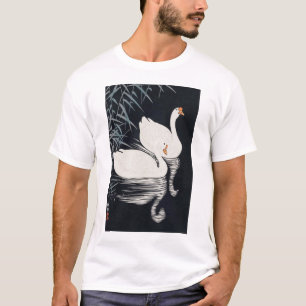 Camiseta 葦 に ウ, 邨 Ganso Branco, Koson, Ukiyo-e