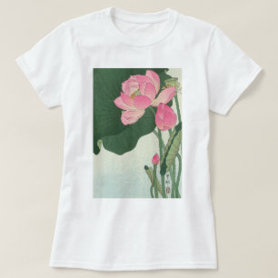 Camiseta 蓮 の 花, 小 原 古 flor 邨 Lotus, Ohara Koson, Ukiyo-e